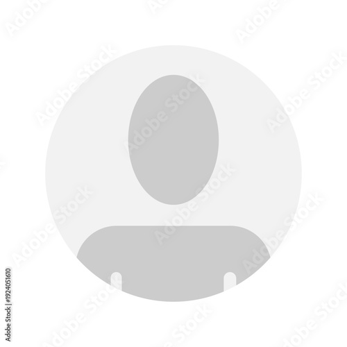 Vector flat illustration in grayscale. Avatar, user profile, person icon, gender neutral silhouette, profile picture. Suitable for social media profiles, icons, screensavers and as a template.