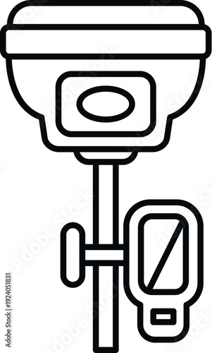 Gps surveying equipment on a pole for land mapping and topographical measurement