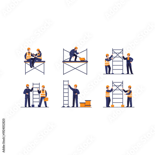Construction Workers on Scaffolding: Building Site Safety