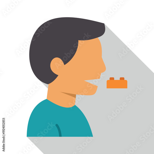 Child almost swallowing a small toy brick causing a choking hazard