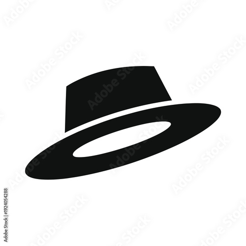 Vector of a stylish wide-brimmed fedora hat with a sleek modern design