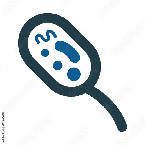 Vector of a magnified sperm cell with detailed internal structure