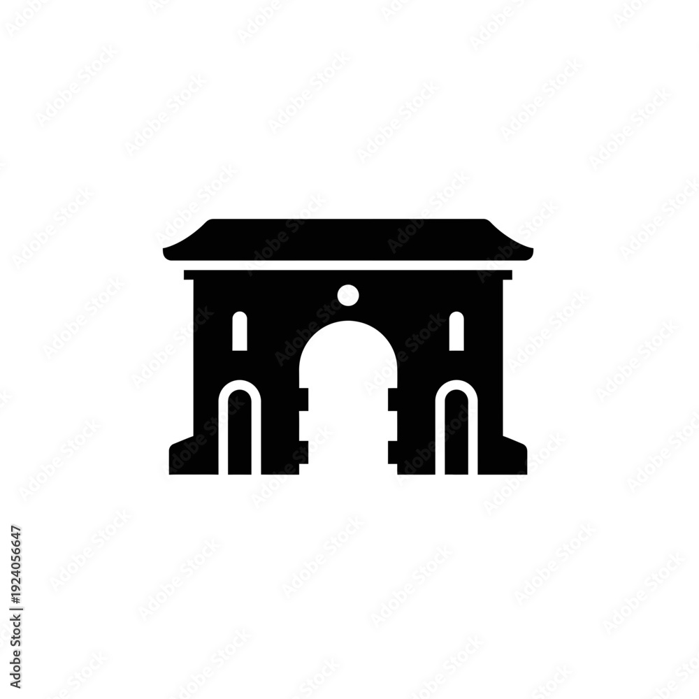 Fototapeta premium Minimalist Archway Icon Silhouette for Architecture and Landmarks