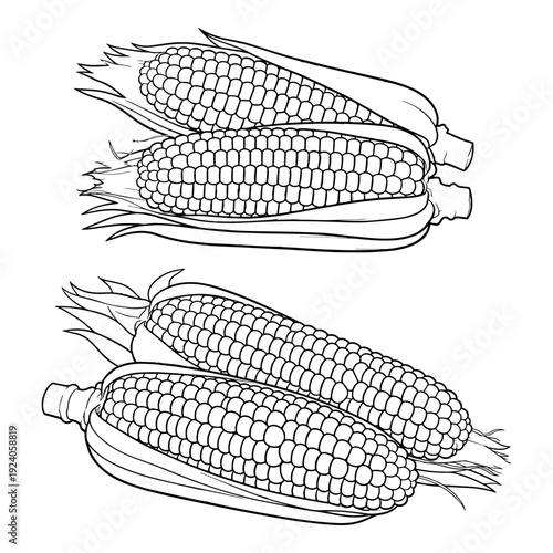 Popcorn and Roasted Corn Concept - Movie Snack and Street Food Silhouette Pack