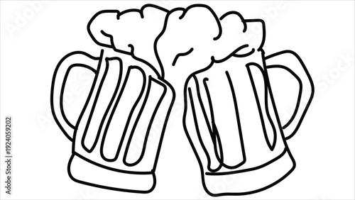 beer mog silhouette vector white background