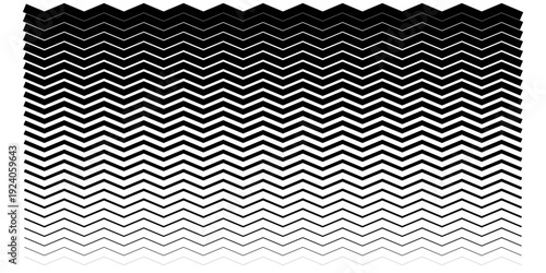Black art wavy and zigzag lines for minimalist banners and posters. Geometric background. Fading Lines set. Striped Pattern abstract simple design art