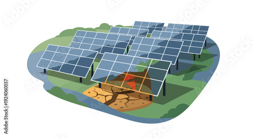 Solar Energy Confronts Climate Change: Renewable Power Over Cracked Earth with Geothermal Heat Potential