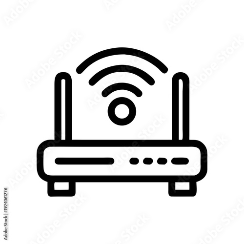 Illustration of a wireless router device on transparent background