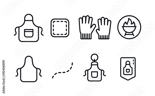 Cooking and kitchen outline icon set. Culinary, utensils, cooking tools collection