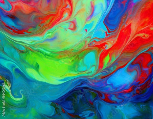 blue green and red background abstract painting texture multicolor ink smears on canvas arbitrary pattern