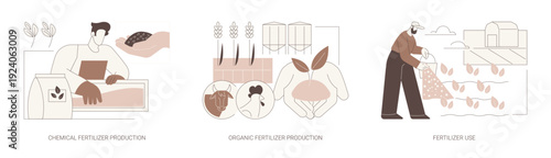 Use of fertilizers isolated cartoon vector illustrations se