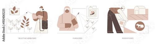 Crops treatment isolated cartoon vector illustrations se