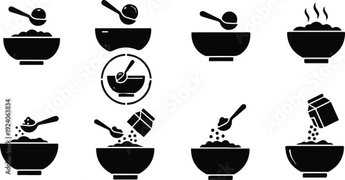 Preparing a dish with various ingredients in bowls using utensils and tools in a step-by-step cooking process with different actions and techniques being demonstrated clearly visual