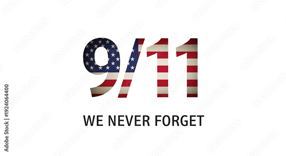 Obraz premium A patriotic 9/11 memorial graphic with the american flag design