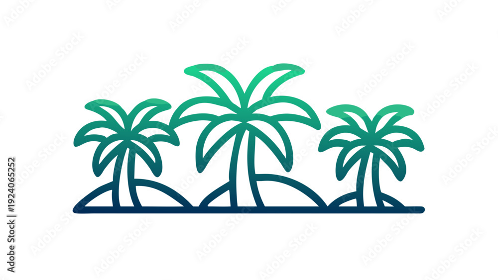 Obraz premium Tropical beach with palm trees