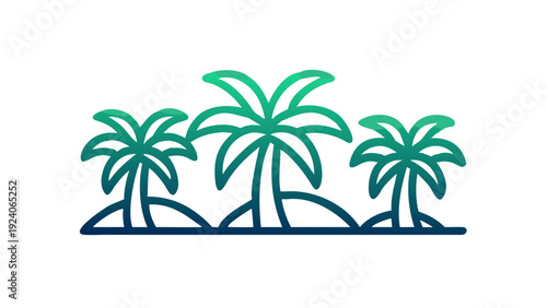 Tropical beach with palm trees