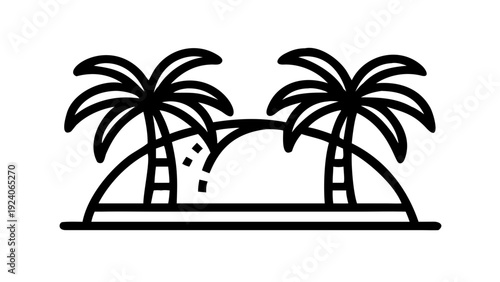 Tropical island with palms