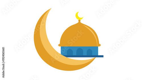 Golden dome on crescent moon