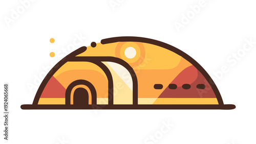 Illustrated desert dwellings