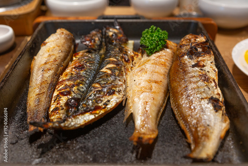a Korean dish with grilled fish