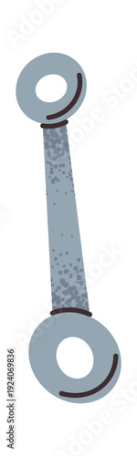 Double-ended cranked ring spanner element