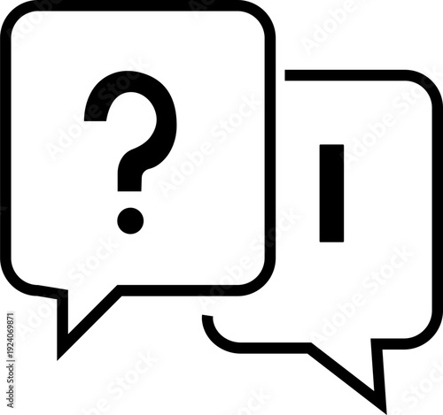Question and answer icon set. Chat, speak bubble, Q and A, ask, support, dialog, help center symbol - stock vector. Isolated on transparent on background