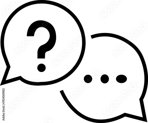 Question and answer icon set. Chat, speak bubble, Q and A, ask, support, dialog, help center symbol - stock vector. Isolated on transparent on background