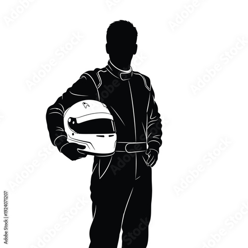 Racing Driver Helmet Silhouette