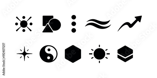 Construction tools silhouette icon set. Toolbox, equipment, hard hat icons collection