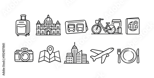 Finance, banking line icon set. Investment, currency management line icons collection