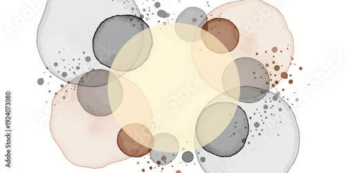 Abstract Watercolor Circles Background with Soft Pastel Tones and Subtle Texture