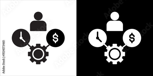 Project Management Icon Sheet Black And White
