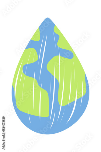 Earth planet shaped as drop
