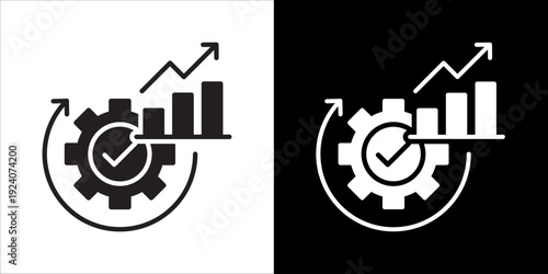 Continuous Improvement Icon Sheet Black And White
