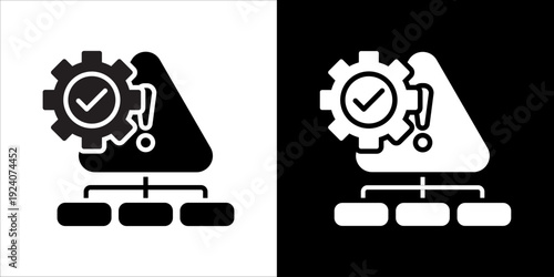 Risk Management Icon Sheet Black And White