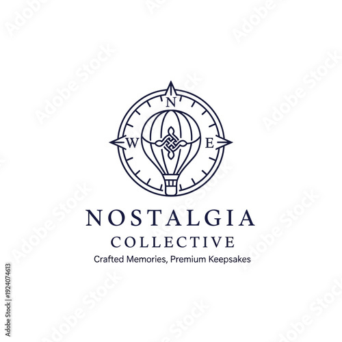 Nostalgia Collective Logo with Hot Air Balloon.