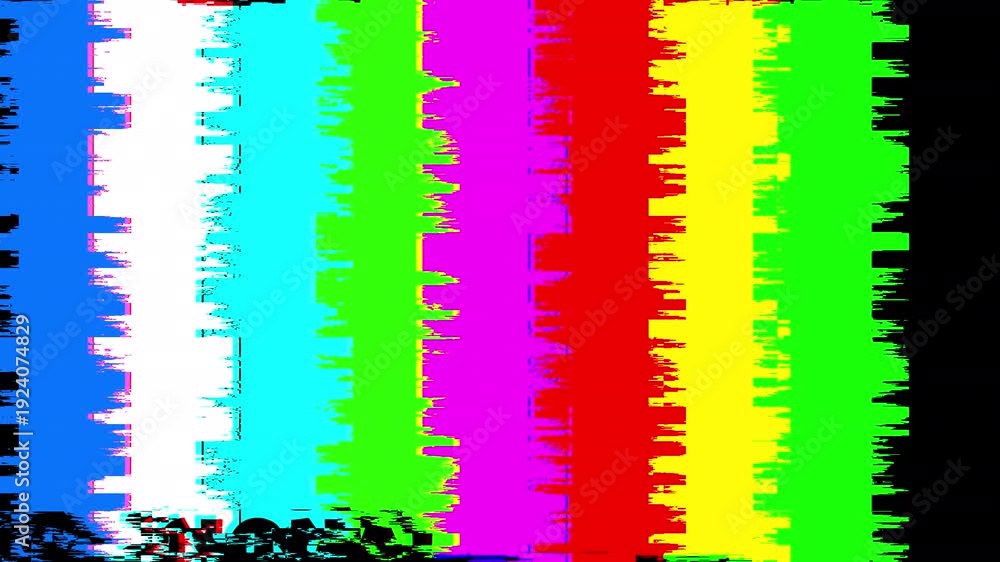 Simple static color noise glitch error video damage bad interference ...