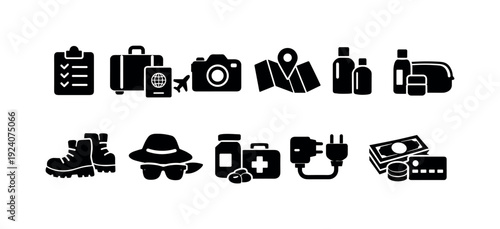 Wildlife, animal flat icon set. Nature, wildlife conservation icons flat collection