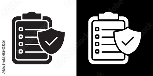 Insurance Coverage Icon Sheet Black And White