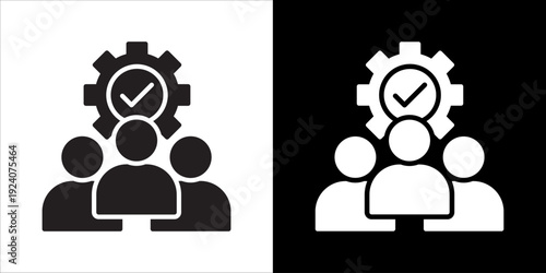 Team Building Icon Sheet Black And White