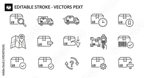 Logistics and Delivery Icons Set Vector Illustration.