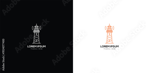 Lighthouse Logo Design - Nautical Beacon Symbol.