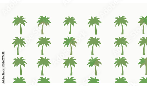 Minimal Palm Tree Seamless Pattern Tropical Vector Background Design