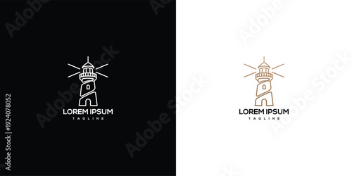 Lighthouse Logo Icon - Navigation Safety Coastal Symbol.