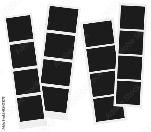 striped photo instant camera frame template photobooth illustration clipart