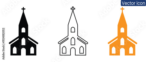 
Modern vector church icons for various design projects