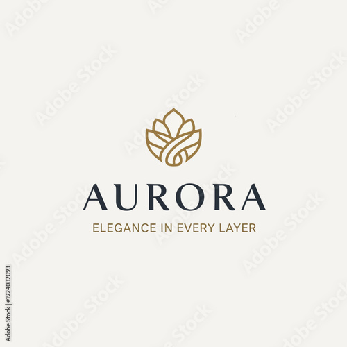 Aurora Logo Elegance Lotus Flower Design.