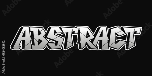 Abstract word text in graffiti street art style