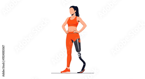 Woman with prosthetic leg standing confidently