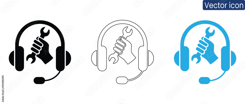Obraz premium Professional support technician in headset ready to assist with technical issues